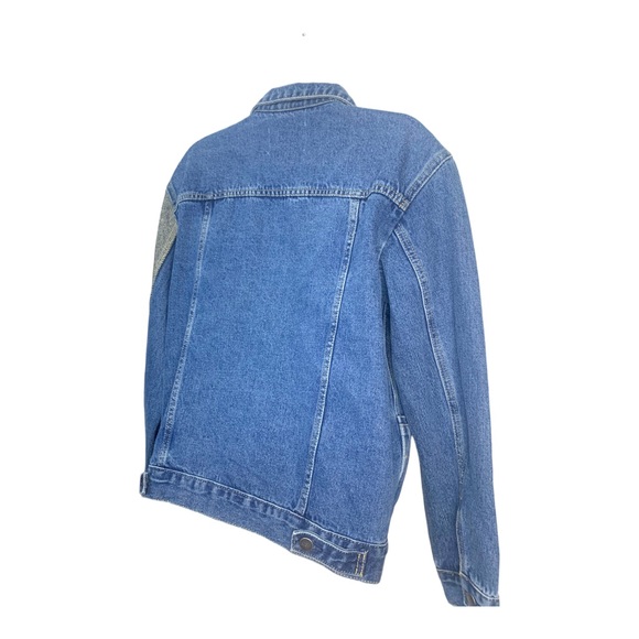 Anthropologie Evidnt LA Denim Tweed Oversized Colorblock Jacket Sz XS-M - Picture 7 of 16